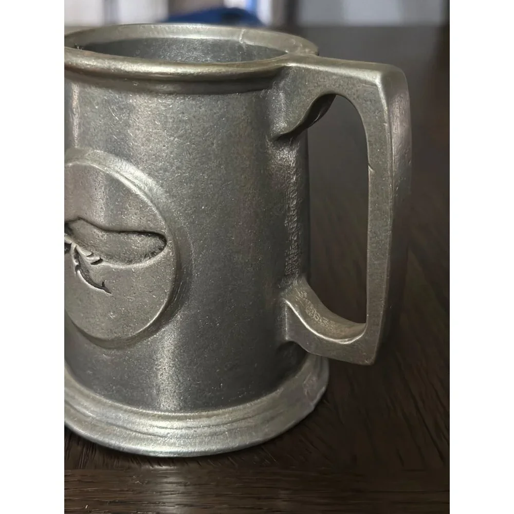 Vintage Pewter Whale‎ Tankard Mug With Handle